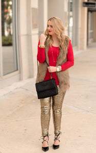 How To Wear Gold Leggings?