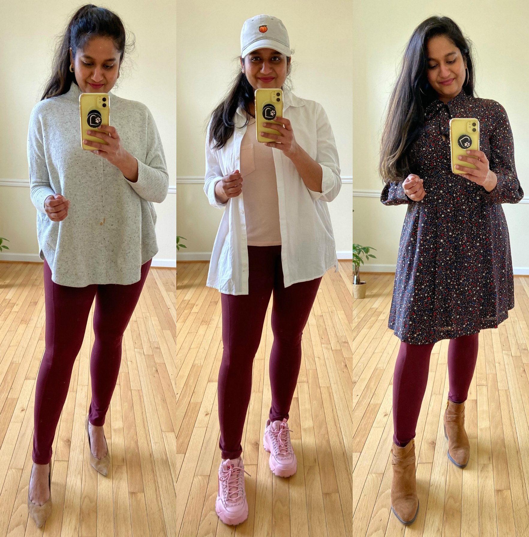 How To Style Burgundy Leggings?