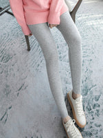 Simple Skinny Leg Keep Warm Solid Color Leggings by migunica