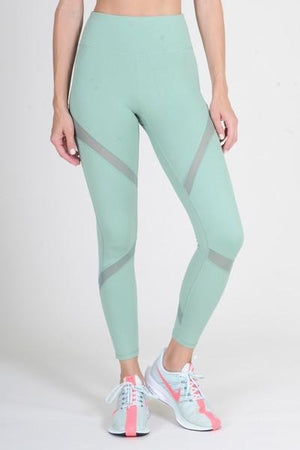 Women's Active Leggings with Mesh Panels and Zipper Pocket (2