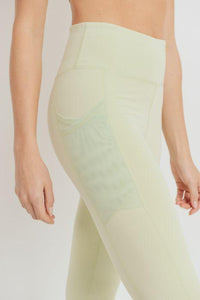 Eco-friendly High Waist Mesh Side Pocket Leggings (3 Colors)(S-L) - solowomen